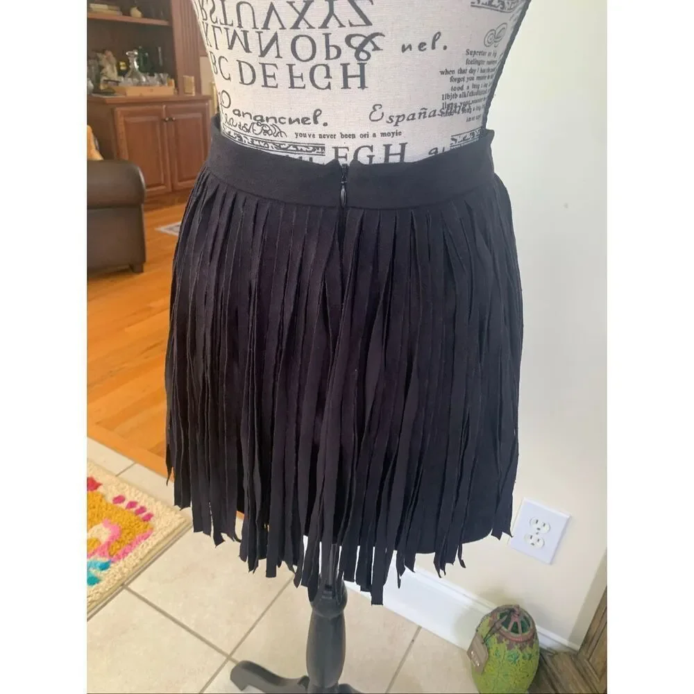 BB Dakota Fringe Skirt Black